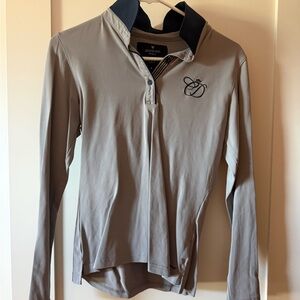 Gray Long Sleeve Polo Shirt